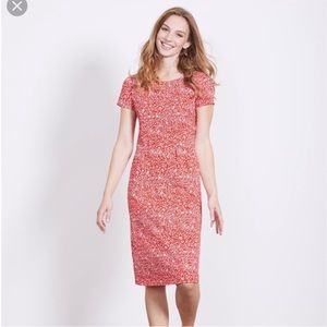 Boden Phoebe Cotton Dress red floral pockets Career Preppy Easter Breathable